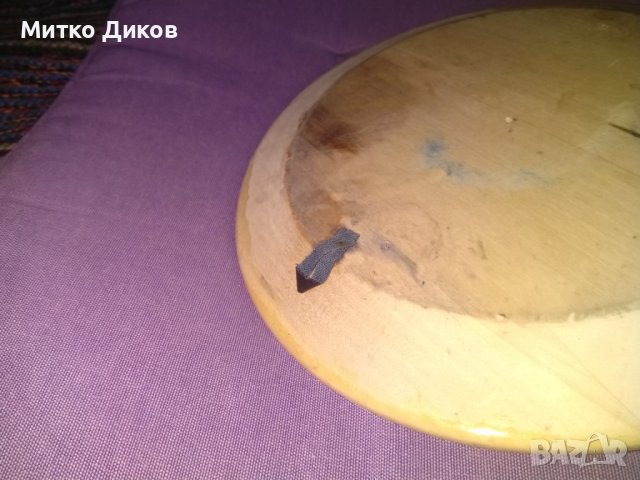 Благоевград дървена чиния за стена от соца полиграфирана фи 225мм, снимка 5 - Декорация за дома - 39363312