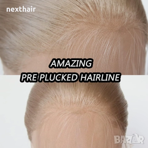 75 см тъмно руса пепелява права перука с дантела лейс фронт 13×4, снимка 11 - Аксесоари за коса - 51435808