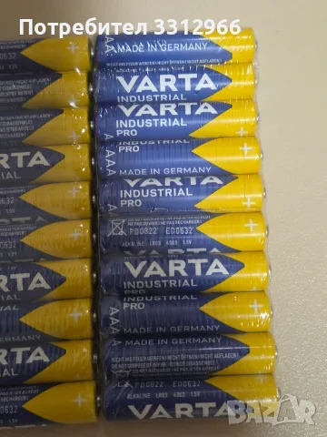 40 броя индустриални алкални батерии VARTA Industrial Pro. ААА 1.5V Цена-10 евро за всички, снимка 2 - Друга електроника - 56171716