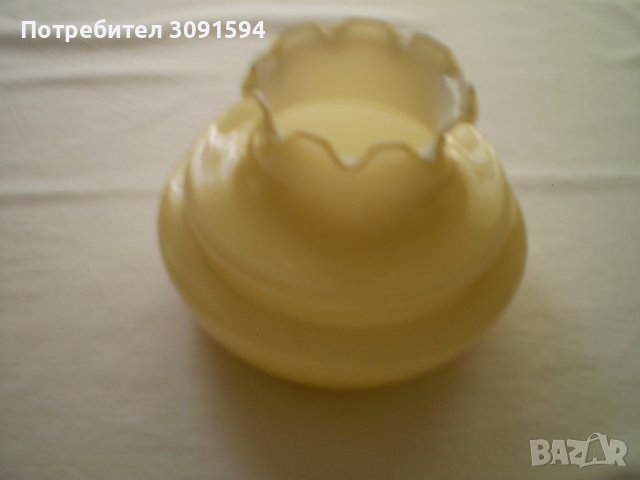 Ретро Стъклен Абажур За Полилей жълто двупластово стъкло