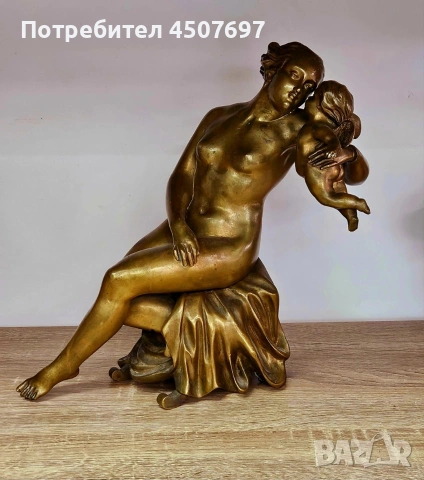 бронзова склуптора на Венера и Купидон от 19-mu Bek. 