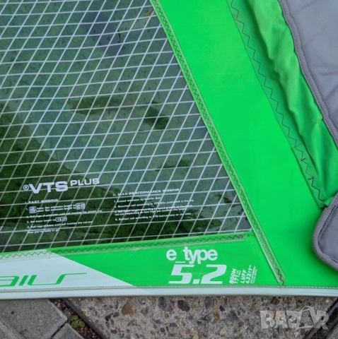 Употребявано уиндсърф платно North Sails E Type 5.2, снимка 2 - Водни спортове - 52285994