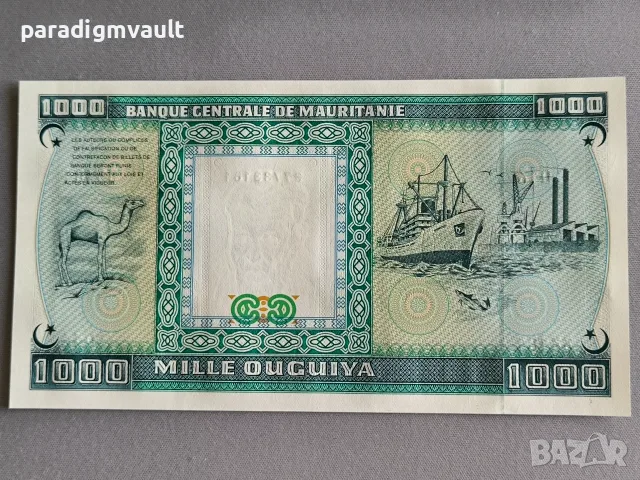 Банкнота - Мавритания - 1000 угия UNC | 1989г., снимка 2 - Нумизматика и бонистика - 56140678