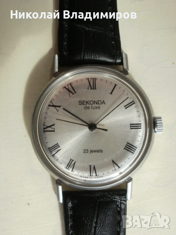 Sekonda стоманен мъжки ръчен часовник руски Полет Poljot de luxe