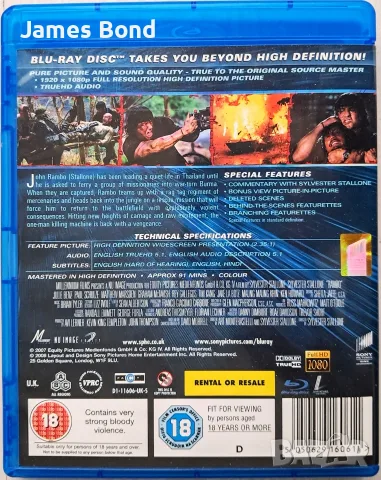 Блу Рей (Blu Ray) Рамбо 4 (John Rambo) без БГ субтитри. Издание на Сони, снимка 2 - Blu-Ray филми - 21248389