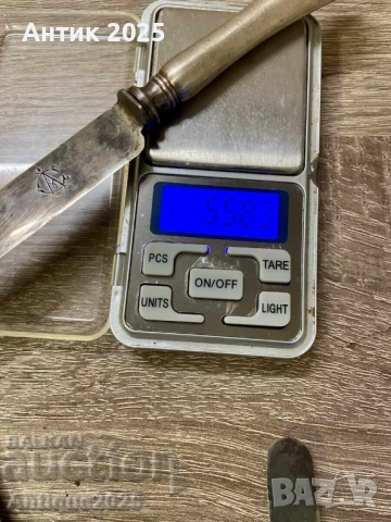 Комплект антикварни трапезни ножове (6 бр) с уникални клейма, снимка 4 - Антикварни и старинни предмети - 51456948