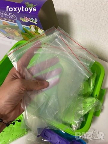 Креативен комплект кинетичен пясък и формички 3D Животни, куфарче, снимка 11 - Образователни игри - 51619037