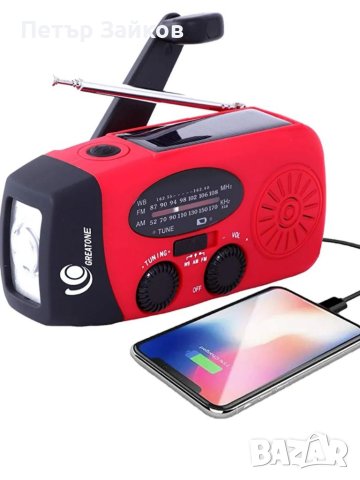 Аварийно метеорологично радио, ръчна манивела със самозахранване 