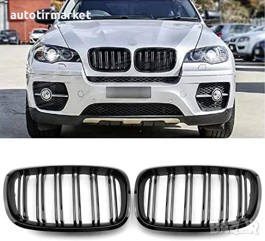 Бъбреци с двойни ребра черен лак за BMW X5 E70