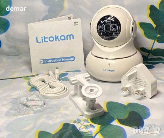 litokam WiFi вътрешна камера, 2-посочен разговор, нощно виждане, снимка 3 - Други - 42917703