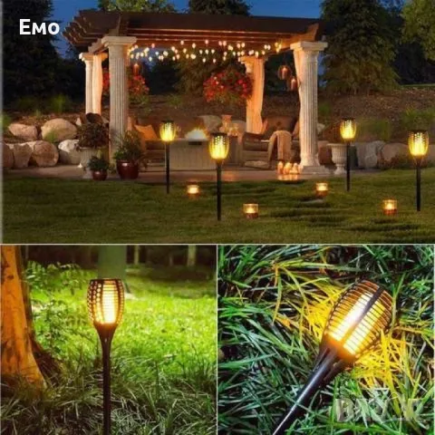 Промоция: Соларна LED Лампа имитираща огън със светлинен сензор, размер: 7 х 51 см, снимка 13 - Соларни лампи - 48045633