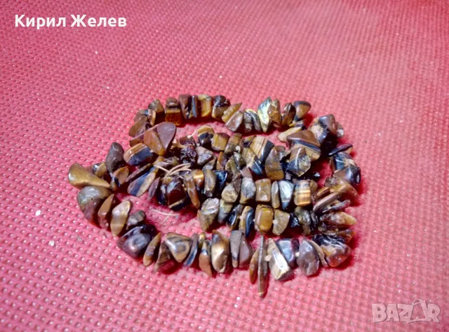 ЧУДЕСНА ОГЪРЛИЦА КОЛИЕ от ПОЛУСКЪПОЦЕННИ КАМЪЧЕТА - ТИГРОВО ОКО РЪЧНА ИЗРАБОТКА 47358, снимка 2 - Колиета, медальони, синджири - 47307704