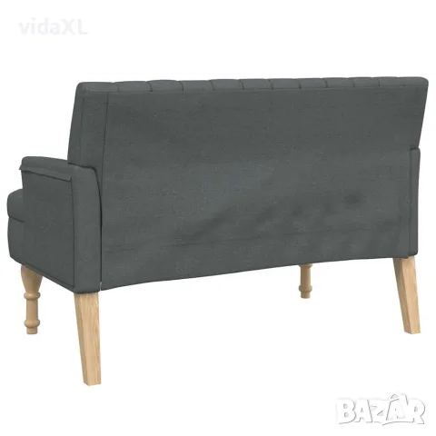 vidaXL Пейка с възглавници, тъмносиво, 113x64,5x75,5 см, плат, снимка 6 - Дивани и мека мебел - 56147429