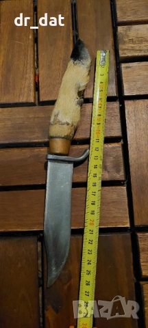 Нож с дръжка от еленов крак, снимка 2 - Антикварни и старинни предмети - 54071839