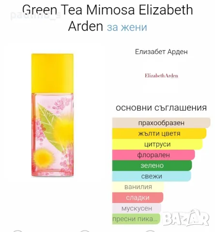 Стар бач / 4 броя / Green tea "Nectarine Blossom", "Exotic", "Mimosa" / Elizabeth Arden 100ml EDT, снимка 12 - Дамски парфюми - 29505960