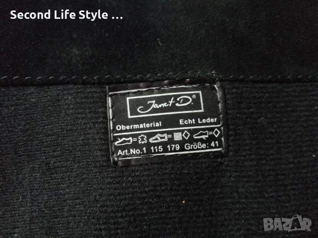 № 41 дамски ботуши естествен велур - с висок ток; черен цвят - марка Janet D. , снимка 16 - Дамски ботуши - 53137919