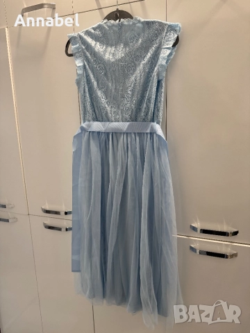 Светло синя шифонена рокля, снимка 3 - Рокли - 52563692