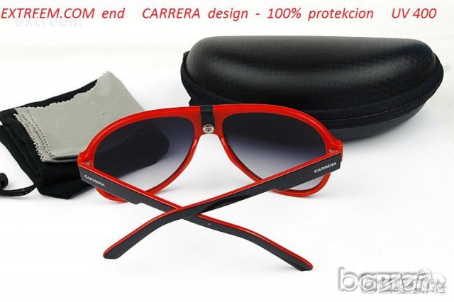 	C A R R E R A - ЧЕРНА отпред & ЧЕРВЕНА отвътре РАМКА - ТЪМНО преливащо се СТЪКЛО - UV 400, снимка 11 - Слънчеви и диоптрични очила - 29132511