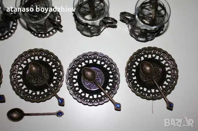 нов сервиз за турски чай Acar(чаши с табли-6бр,чин.-7бр,лъж-7бр)=45лв от Банско, снимка 7 - Чаши - 48065753