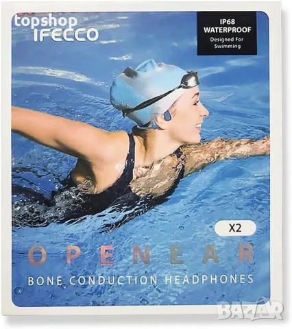 НОВИ IFECCO водоустойчиви слушалки с костна проводимост, IP68,  Bluetooth, 8GB Вградена памет, MP3, снимка 5 - Bluetooth слушалки - 50493325