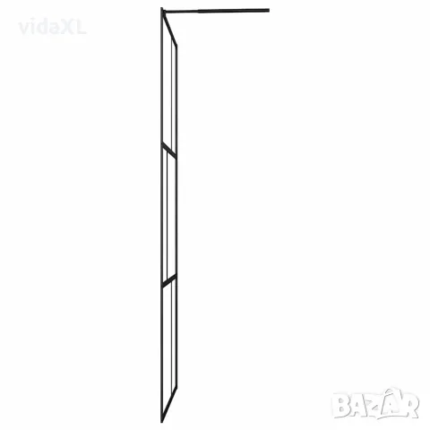 vidaXL Преграден параван за баня, закалено стъкло, черен, 100x195 см, снимка 4 - Душове - 56146158