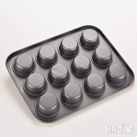 Тава за мъфини с 12 гнезда, с незалепващо покритие, снимка 3 - Форми - 52794116