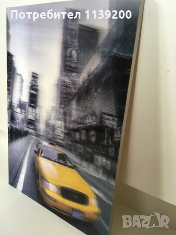 3D Жълто такси taxi Ford в New York винтидж пано за стена, снимка 3 - Декорация за дома - 29388489