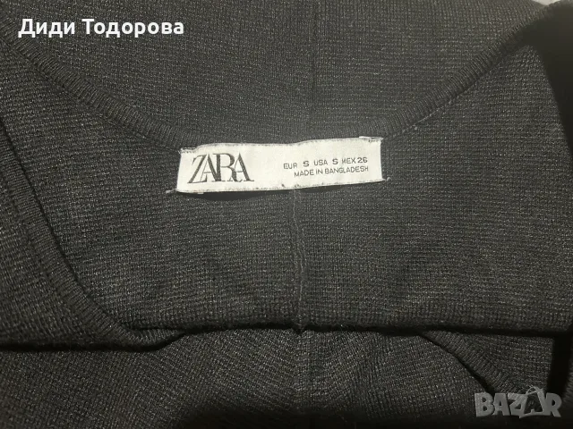 Дамски плетен гащеризон ZARA, размер S – черен, с джобове, снимка 5 - Гащеризони - 56188907