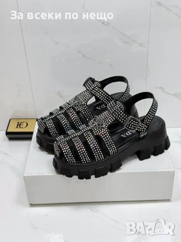 Prada Дамски Сандали С Кристали🔝Дамски Сандали С Камъчета Прада - Различни Цветове Код SEM-116, снимка 3 - Сандали - 55754278