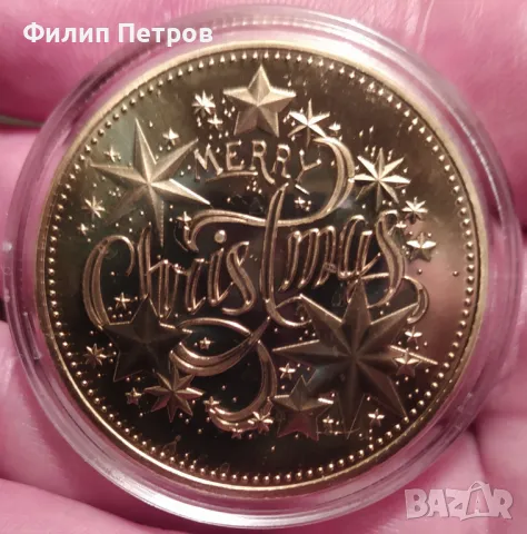 Коледно - новогодишен плакет в защитна капсула . Merry Christmas and Happy New Year, снимка 4 - Нумизматика и бонистика - 48410788