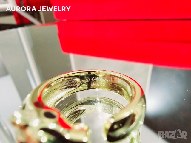 CARTIER Panthere de Cartier Gold Black Дамски Пръстен, снимка 10 - Пръстени - 52879534