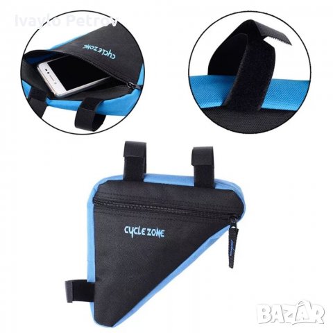 Триъгълна чантичка за колело Чанта за велосипед Водоустойчива, снимка 5 - Аксесоари за велосипеди - 38084232