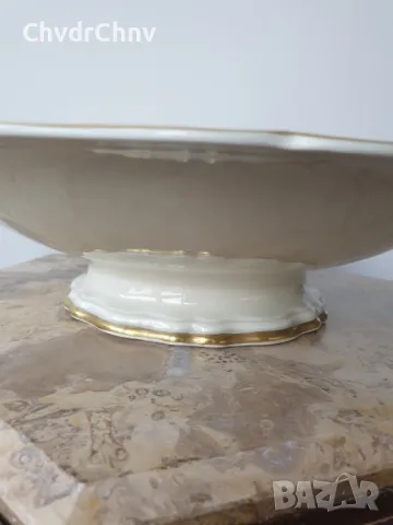 Rosenthal Bahnhof Selb 34см/стара Розентал Чипъндейл немска порцеланова чиния-купа, снимка 3 - Антикварни и старинни предмети - 50338669