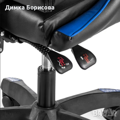 copy of Геймърски стол с регулируема височина, лумбална възглавница и метална основа, снимка 7 - Столове - 53245537