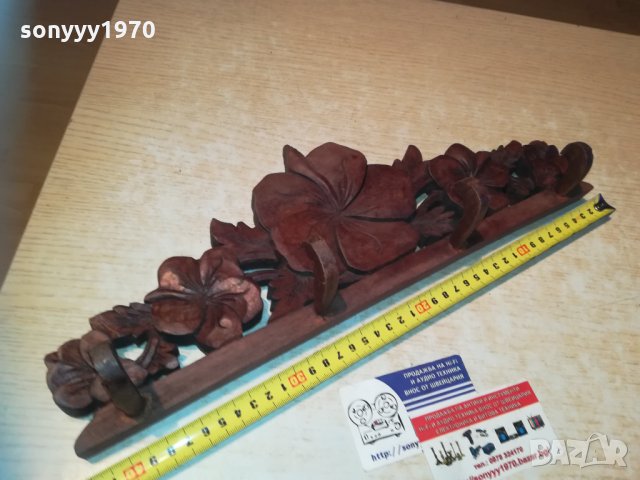 Закачалка стенна със цветя дърворезба 3012201954, снимка 9 - Колекции - 31262703