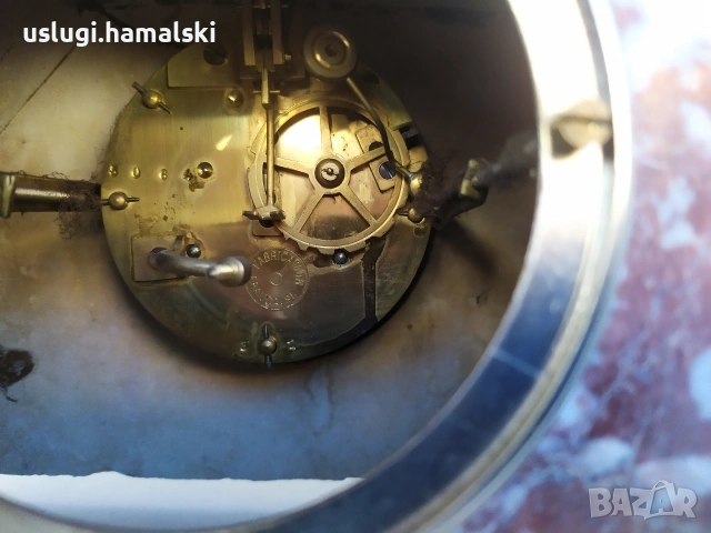 Стар мраморен каминен часовник, снимка 9 - Антикварни и старинни предмети - 53044206