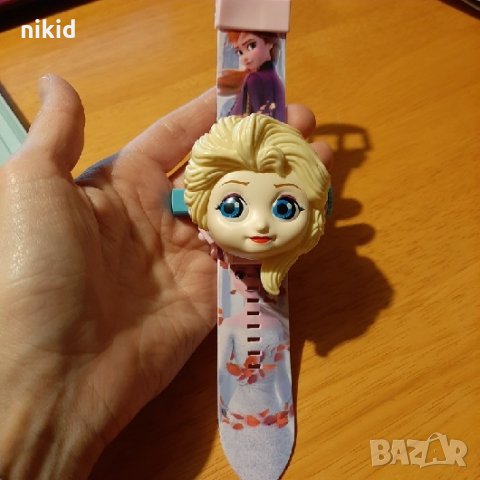 2 цвята Елза от Замръзналото Кралство frozen 3D детски часовник прожектор, снимка 4 - Детски - 29187643