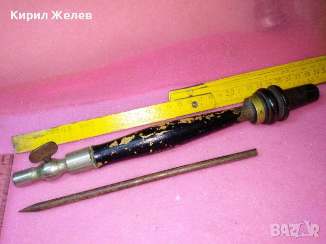 СТАРИНЕН МУНДЩУК За НАРГИЛЕ ДЪРВО и МЕТАЛ и ШИЛО от КОВАНО ЖЕЛЯЗО РЪЧНА ИЗРАБОТКА За КОЛЕКЦИЯ 42870, снимка 12 - Антикварни и старинни предмети - 44312806