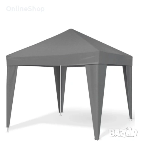 Къмпинг шатра MalTec, 3x3м, сива, стоманена конструкция, водоустойчив, снимка 8 - Градински мебели, декорация  - 54093727