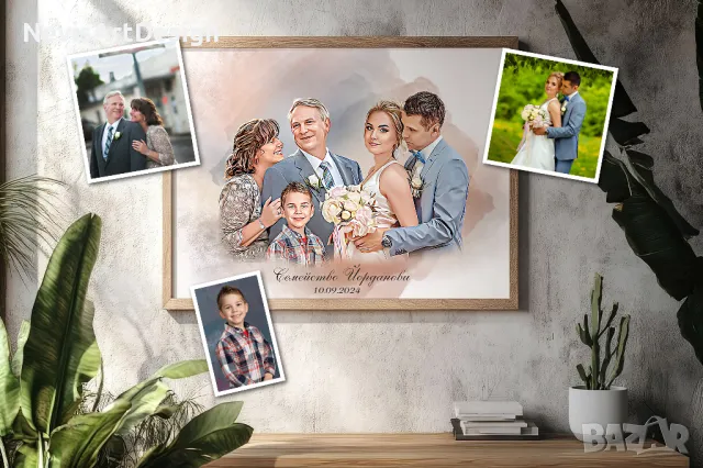 Съединяване на няколко снимки в общ дигитален акварелен портрет, снимка 3 - Картини - 47534208