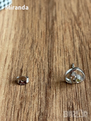 Сребърни Обици на винт сърца с камъчета , снимка 6 - Обеци - 52152016