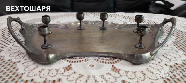 Старинен Посребрен Немски Сервиз WMF, снимка 5 - Антикварни и старинни предмети - 38470978