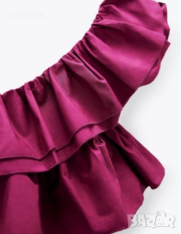 Нов топ Zara M с голо рамо, снимка 4 - Корсети, бюстиета, топове - 51109863