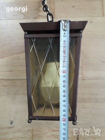 Ретро метален електрически фенер  10/3, снимка 6 - Лампи за таван - 34435127