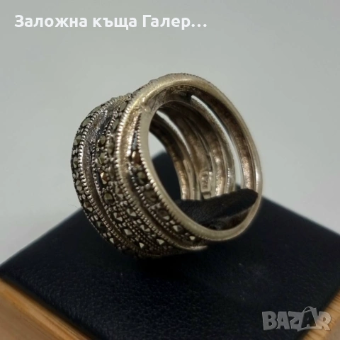 Сребърен пръстен с фианити – 925 проба, снимка 3 - Пръстени - 54214453