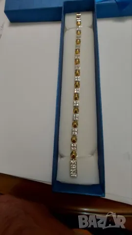 Златна гривна с брилянти, снимка 10 - Гривни - 47793130