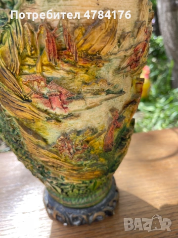 продавам ръчно изработена релефна ваза, снимка 11 - Антикварни и старинни предмети - 54061347
