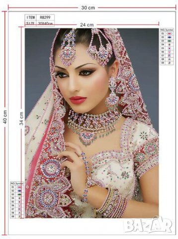Диамантен гоблен Индийска булка със "специални" диаманти, снимка 4 - Гоблени - 39311764