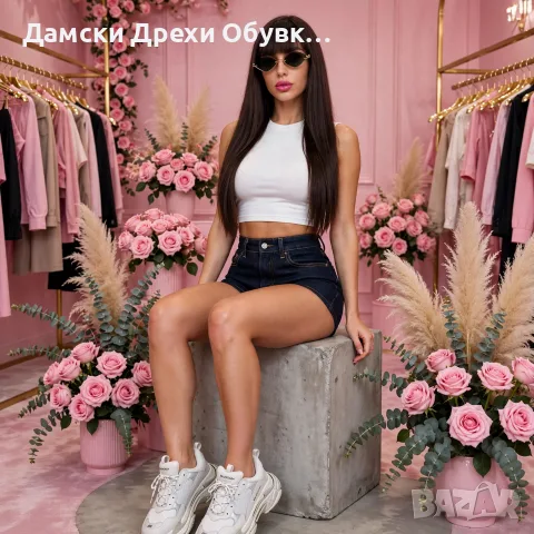 Дамски къси дънкови панталони тъмен деним, снимка 7 - Къси панталони и бермуди - 55259651