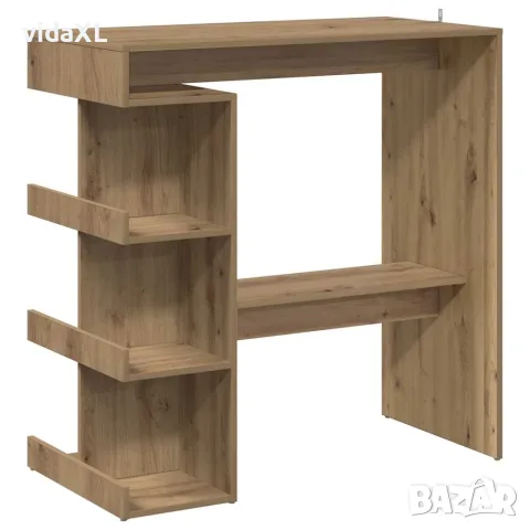 vidaXL Бар маса с рафтове, дъб артизан, 100x48x101,5 см, снимка 1 - Маси - 56148189